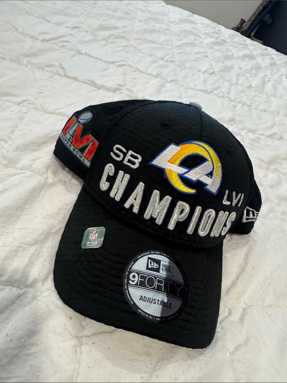 NFL Black Los Angeles Rams SB LVI Champions Cap